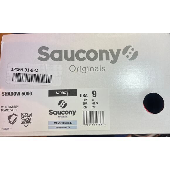 Saucony Originals Shadow 5000 White Green Suede Mens Size 9 NEW Fast Ship - Picture 11 of 12
